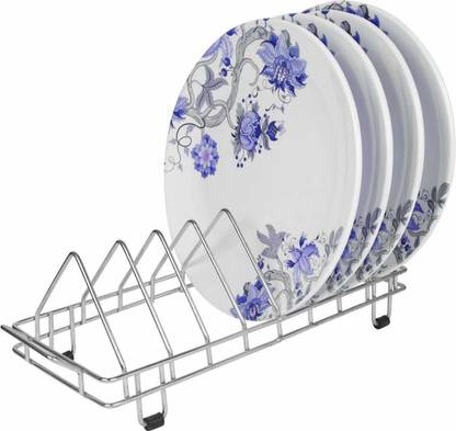 Plantex Plate Kitchen Rack Steel High Grade Stainless Steel Plate Rack/Dish Rack/Plate Stand/Dish Stand/Utensil Rack/Chrome Plated (8 Plate)