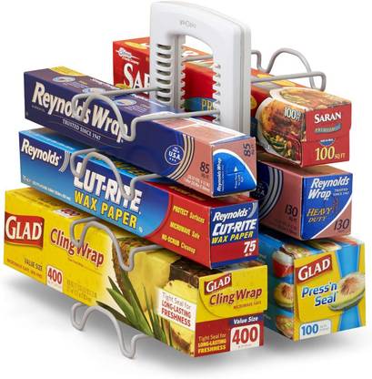 YouCopia Utensil Kitchen Rack Plastic, Steel Adjustable Wrap Stand for Kitchen Wrap Box Organiser
