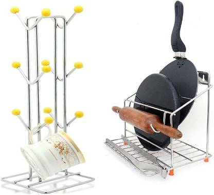 Sukanya Creation Chakla/Belan Kitchen Rack Steel