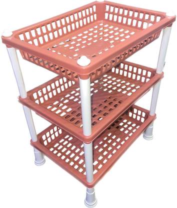 nuwi Fruits/Vegetables Kitchen Rack Plastic Multipurpose Basket Stand Rack for Office Use, Home, Kitchen