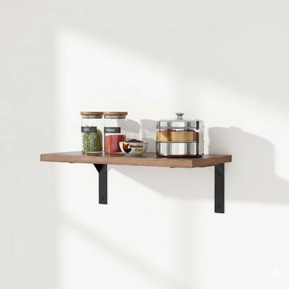 wooden cave Containers Kitchen Rack Wood, Iron wall mounted kitchen shelf for storage organization