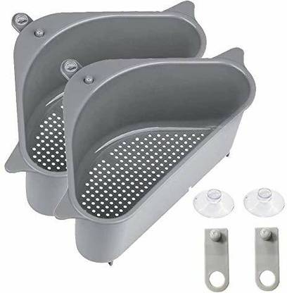 Hoshila172 Triangle Sink Filter Corner Drain Strainer Basket Shelf Storage Holder Colander