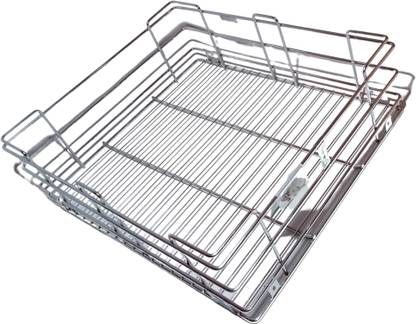 Premium Orient S S 6 mm thickness 19"x20"x6" inch kitchen basket 1 set Steel Kitchen Trolley