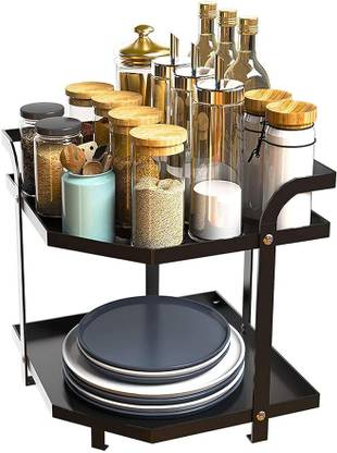 Indian Decor Containers Kitchen Rack Iron 21517 Two-Tier Corner Shelf ...