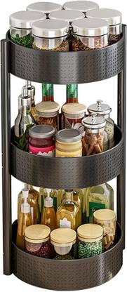 Jolfay Containers Kitchen Rack Steel Kitchen Spice Organiser for Spices, Spice Jars, Oil, Herbs, Ingredients Jars