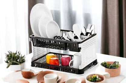 EXODUS Dish Drainer Kitchen Rack Plastic Sleek, Space-saving Solution for Effortless Kitchen Organization