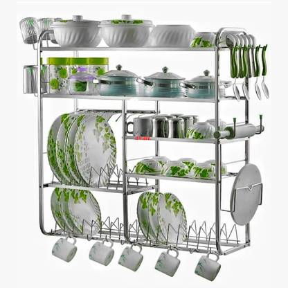 AVAIL Utensil Kitchen Rack Steel Creative In Innovation 5-Tier Multipurpose Kitchen Storage Shelves (31 x30 Inch)