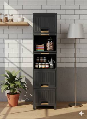 MAXTID Containers Kitchen Rack Plastic 5 Layers Grey Compact Storage Drawer for Small Spaces