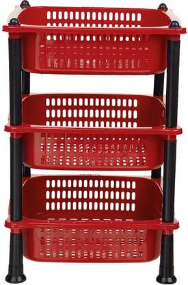 VM BOND Fruits/Vegetables Kitchen Rack Plastic fruit and vegetable storage rack Plastic 3 layer