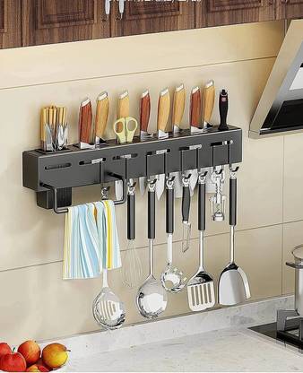 DEEJAY Cutlery Kitchen Rack Steel ADVANCED NON RUST STAINLESS STEEL ALLOY Wall Mount Knife Holder
