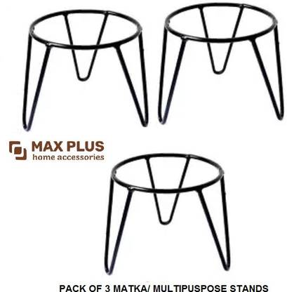 Max Plus Matka Kitchen Rack Iron Multipurpose Stand/ Pot Stand/ Flower Pot Stand / Plant Stand, (Iron, Black)