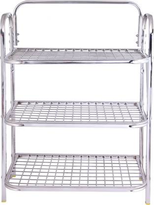 PALOMINO Containers Kitchen Rack Steel 4 Shelf Wall Mount Kitchen Utensils Rack | Modular Kitchen Storage Rack (24X18)