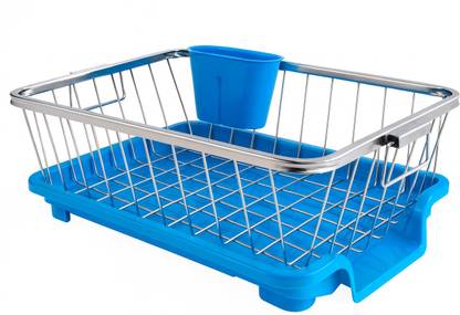 SMART SLIDE Dish Drainer Kitchen Rack Steel Dish Drainer for Kitchen Utensil Dish Rack with Draining tray & Spoon Holder