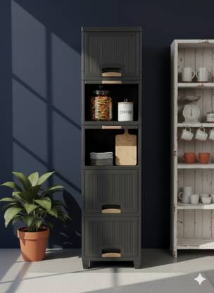 MAXTID Containers Kitchen Rack Plastic 5 Layers Grey Plastic Multipurpose Drawer Unit for Home