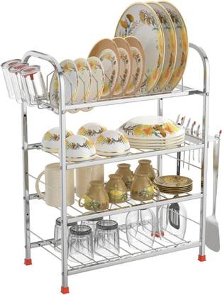 movla Dish Drainer Kitchen Rack Steel EliteRack 18x18 Multi-Purpose