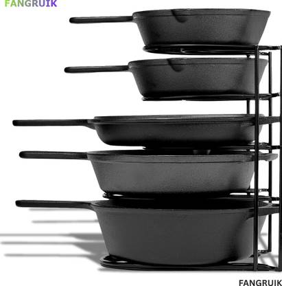 Fangruik Utensil Kitchen Rack Iron Heavy Duty Iron Pan Pot Plate Tawa Rack for Modular Kitchen Storage