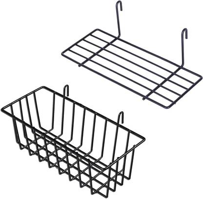 Soaring Containers Kitchen Rack Steel Hanging Storage Wall Grid Panel Wire Basket & Tray Storage Basket Wall Mount