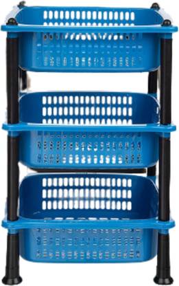 VM BOND Fruits/Vegetables Kitchen Rack Plastic Multipurpose Kitchen Storage Organizer Folding kitchen Basket Rack