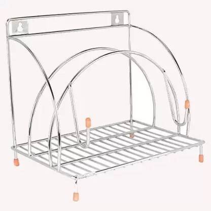 FineArts Chakla/Belan Kitchen Rack Steel Stainless Steel Wall Mounted chakla Belan Stand Size ( 7Lx10Wx8.5H) In