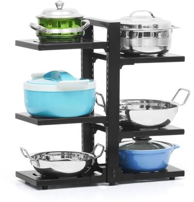 Livzing Utensil Kitchen Rack Iron 6-Tier Adjustable Metal Kitchen Organizer Shelf-Pot Pan Organizer