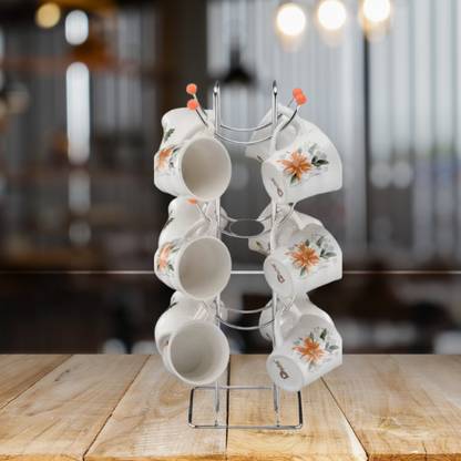 KITCHEN KART Utensil Kitchen Rack Steel Cup Stand with Chrome Finish – Holds 12 Cups