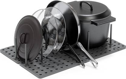 FLIPXEN Dish Drainer Kitchen Rack Plastic Pegboard Drawer Organizer, Kitchen Cabinet, Plate Organizers for Cabinets