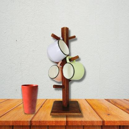 Numberdaar Crafts Containers Kitchen Rack Wood WOODEN CUP STAND/MUG ...