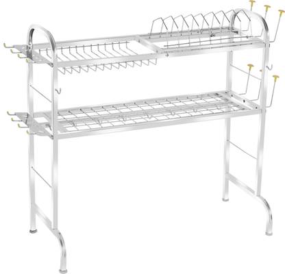 PALOMINO Utensil Kitchen Rack Steel Stainless Steel Over Sink Dish Drying Rack|Counter Top Sink Rack (2tier, 30inch)