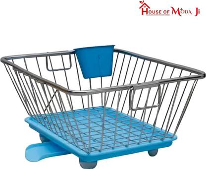 House of Moda Ji Dish Drainer Kitchen Rack Steel Stainless Steel Dish Drainer Basket for Kitchen Utensils Large Basket