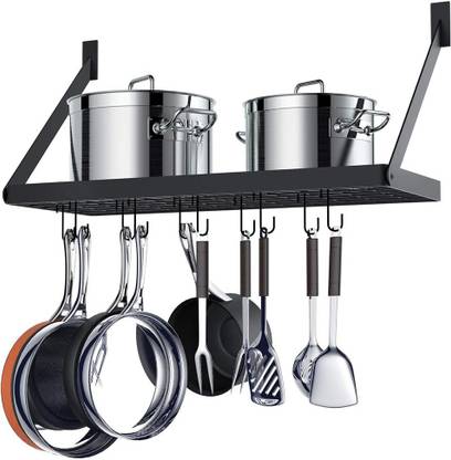 GEO FASHION Utensil Kitchen Rack Iron Pot Rack Square Grid Wall Mounted Kitchen Pot And Pan