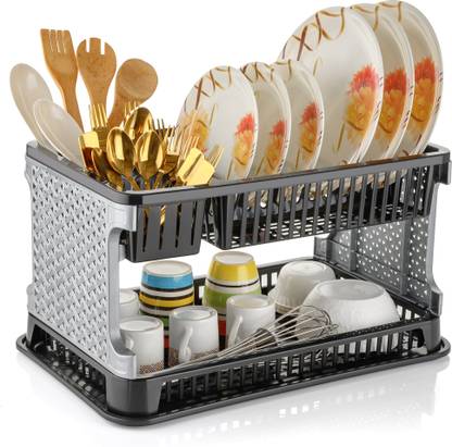 EXODUS Dish Drainer Kitchen Rack Plastic Sleek, Space-saving Solution for Effortless Kitchen Organization