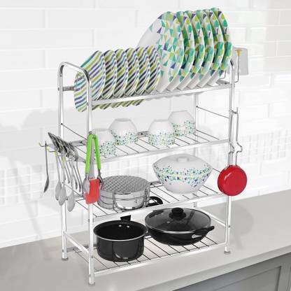 HOMIFY Utensil Kitchen Rack Steel Rack Wall Mount Kitchen Utensils Dish Rack Dish Stand/Holder Steel Rack(31x21)