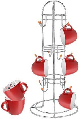 Kitchenify Cup Kitchen Rack Steel Cup Stand Holder (Round Shape Design) Stainless Steel 12 Cups Holder