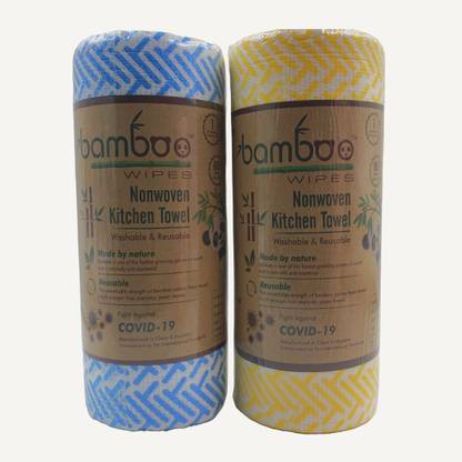 BambooWipes BambooWipes Non Woven Kitchen Towel Washable & Reusable Pack of 2