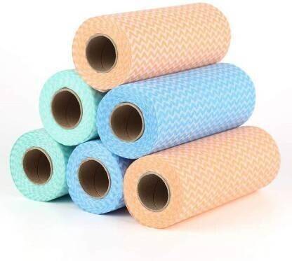 PERSONALITY PLUS Non Woven Disposable Dish Cloth Reusable Kitchen Paper Towels Multiuse Cleaning Towels (Multi-Colored) (PACK OF 06- 480 PULLS)