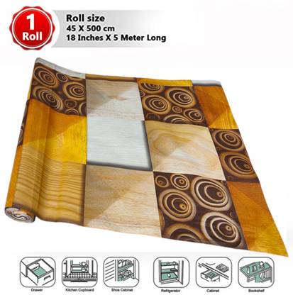 Pop Shade 5 Meter Golden Natural Design Roll for Almirah, Drawer, Wardrobe Shelf, Kitchen