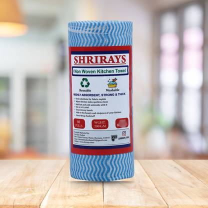 Shrirays Pack of 1 Reusable Kitchen Towel Roll | Non Woven Cleaning Wipes | Washable | AU