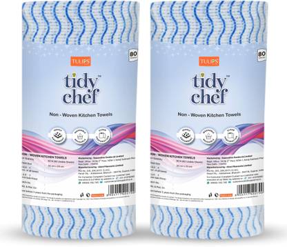 Tulips Tidy Chef Non- Woven Kitchen Towel (160 Sheet) 2 Pack