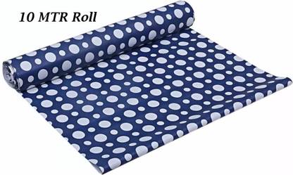 Best Indeed 10 Meter Rectangular Long Shelf Liner Blue Dot, Size - 45 x 1000 cm