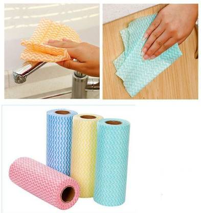rollinhub Non-Woven Reusable Kitchen Towel Roll, Highly Absorbent s07fg { Pack of 1 }