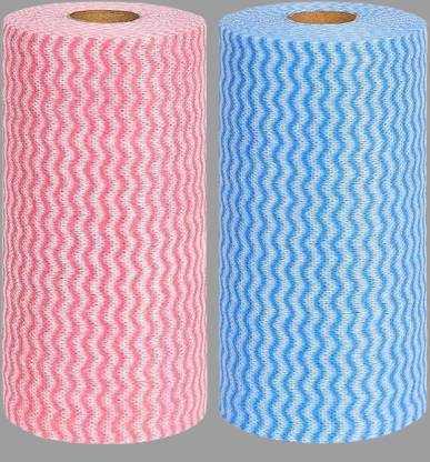 VOIISH Non Woven Reusable Kitchen Towel Roll (Pack of 2)