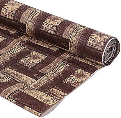 Variety Products Collection Brown Color Line Mat/Roll for Almirah, Wardrobe, Rack, Kitchen(10 Meter Roll)