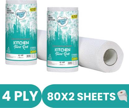 Kcofoil Charming Touch Kitchen Towel Roll 100% Virgin Pulp Pack of 2