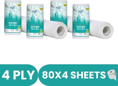 Kcofoil Charming Touch Kitchen Towel Roll 100% Virgin Pulp Pack of 4