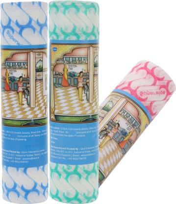 Superwipe Non-Woven Fabric Reusable and Washable Multi-Purpose Kitchen Swipe Rolls (30 X 25 cm, 50 Pulls Per Roll) -Pack of 3