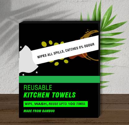 Ziccs 100% Reusable Bamboo Kitchen Towel | Kitchen Wipes & Kitchen Cleaning Cloth