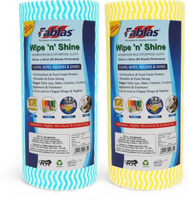 Fablas Non-Woven Mulitpurpose Kitchen Towel Roll 80 Pull (Pack of 2)