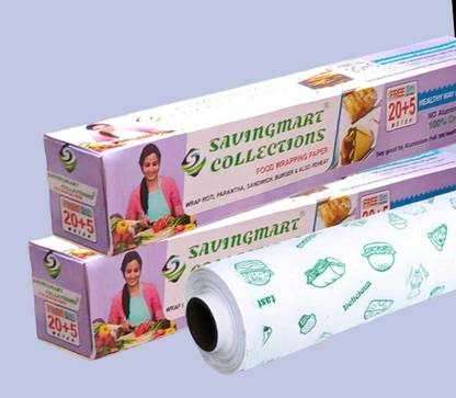 SAVINGMART COLLECTIONS FOOD WRAP PAPER 25 MTR (2 PC)| PAPER FOIL| BUTTER PAPER| BURGER WRAP| ROTI WRAP