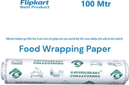 SAVINGMART COLLECTIONS 100 METER |FOOD WRAPPING PAPER MULTI PRINT| BUTTER PARCHMENT | ROTI PARATHA WRAP