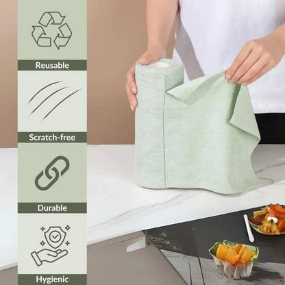 TATSAM Microfiber Cleaning Cloth Roll | Reusable Paper Towels